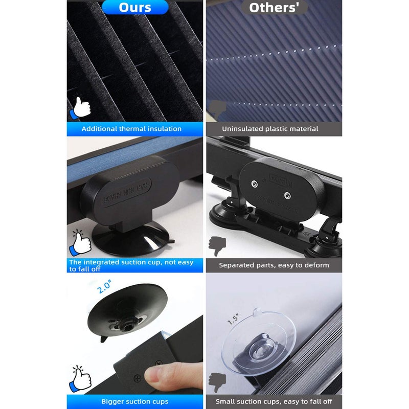 Retractable Windshield Sun Shade for Car Large Sun Visor Protector Blocks 99 UV Rays to Keep Your Vehicle Cool Auto Sunshade Fits Front Window of Various Models with Suction Cups 2021 New - Image 3