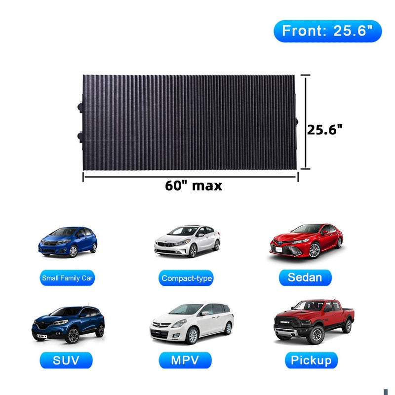 Retractable Windshield Sun Shade for Car Large Sun Visor Protector Blocks 99 UV Rays to Keep Your Vehicle Cool Auto Sunshade Fits Front Window of Various Models with Suction Cups 2021 New - Image 2