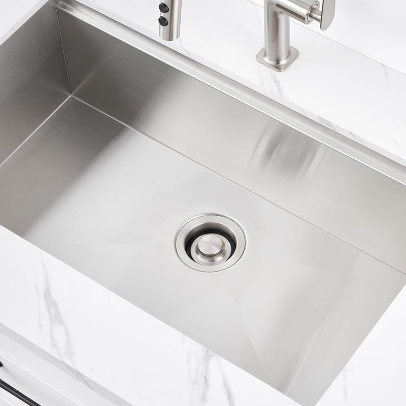 Luxier GD02-B Kitchen Sink Garbage Disposal Flange and Stopper in Brushed Stainless Steel - Image 4