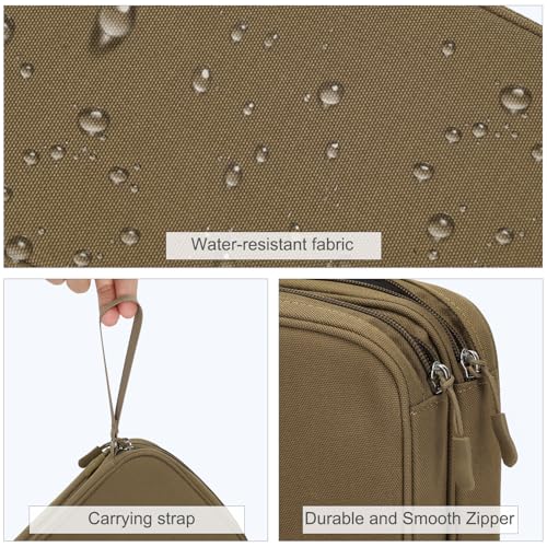 FYY Electronic Organizer, Large Travel Cable Organizer Bag Pouch Electronic Accessories Carry Case Portable Waterproof Double Layers All-in-One Storage Bag for Cable, Cord, Charger, Phone, Brown - Image 4