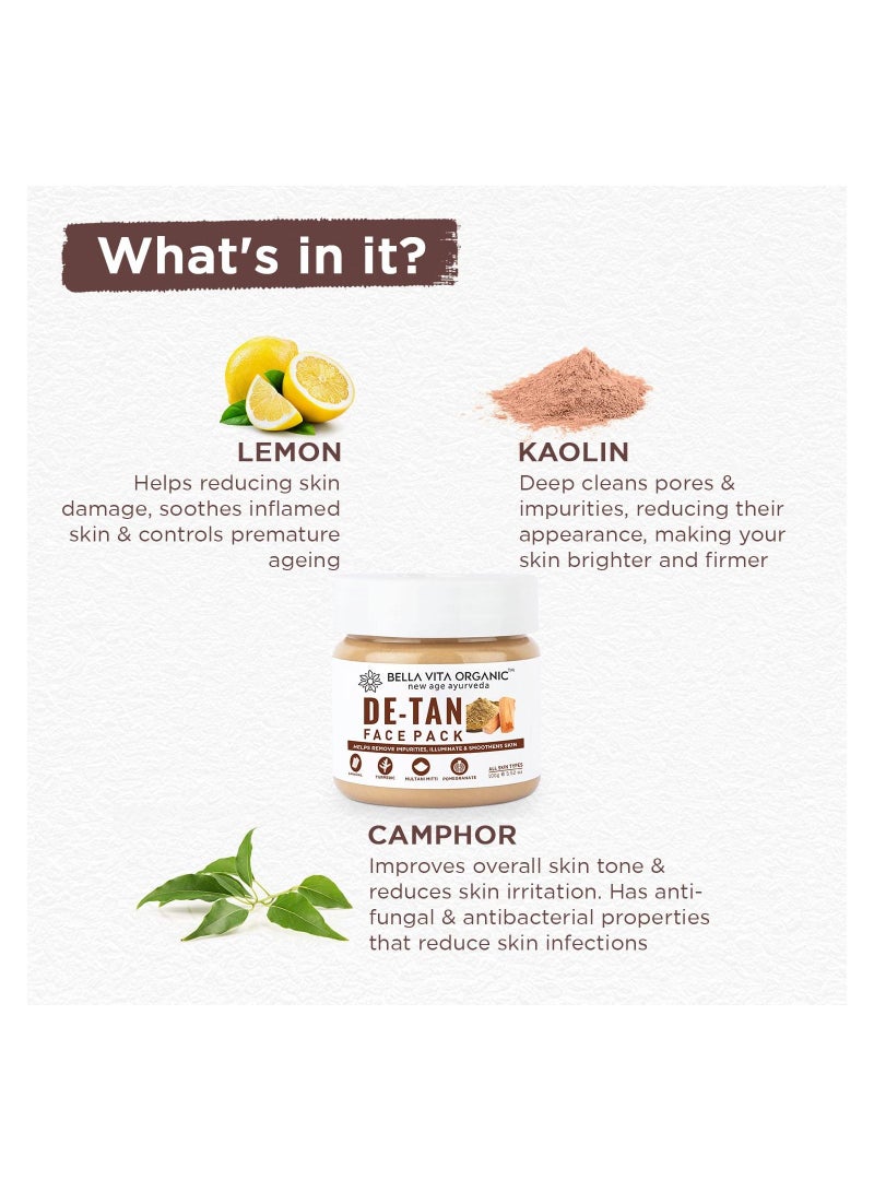 Bella Vita Organic De Tan Removal Face Pack 100 gms - Image 2
