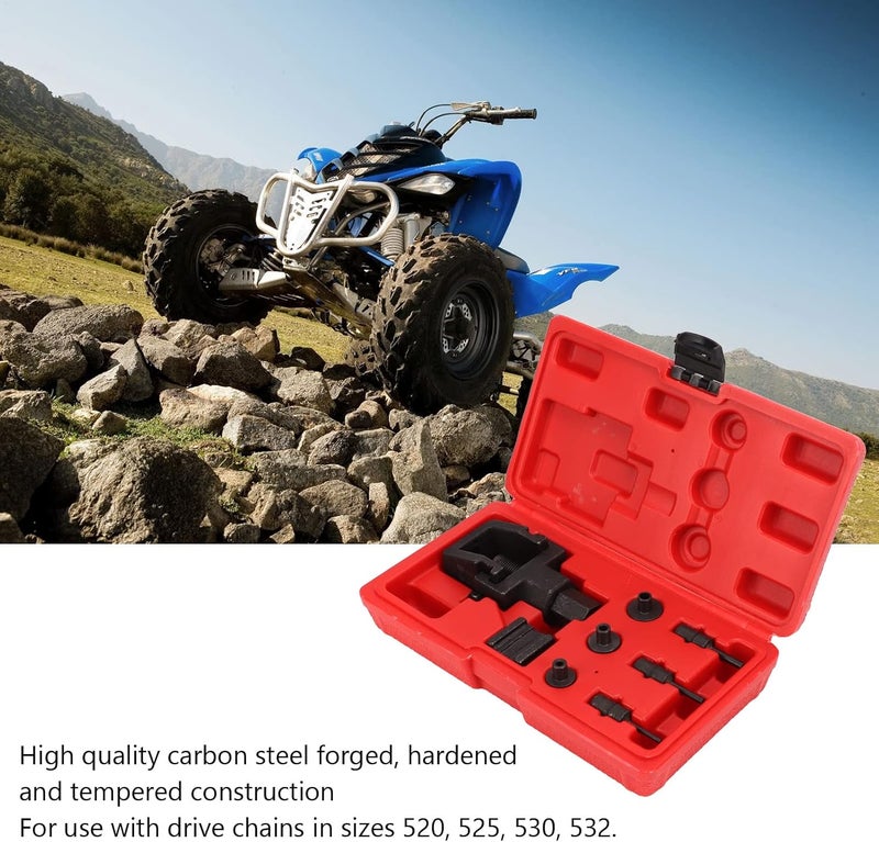 أنجريك Chain Breaker Set, Motorcycle Chain Breaker Link Splitter Pin Remover Riveting Tool for 520 525 530 532 Drive Chains - Image 2