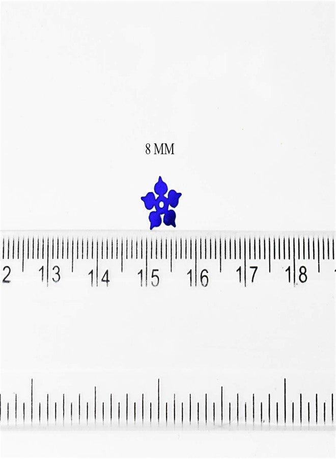Embroiderymaterial Flower Shape Sequins Sitara for Craft and Embroidery 50gm (Royal Blue, 8MM) - Image 2