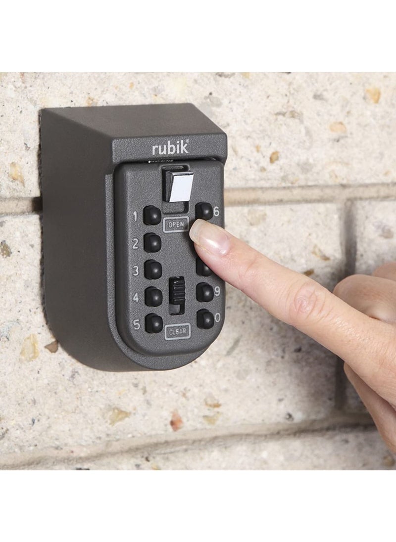 Rubik Key Storage Safe Box with 10-Digits Code Combination Password Security Lock Waterproof Wall Mount Push Button for Home Room Office  - Image 5