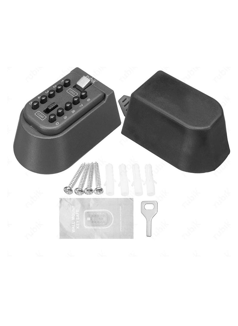 Rubik Key Storage Safe Box with 10-Digits Code Combination Password Security Lock Waterproof Wall Mount Push Button for Home Room Office  - Image 2