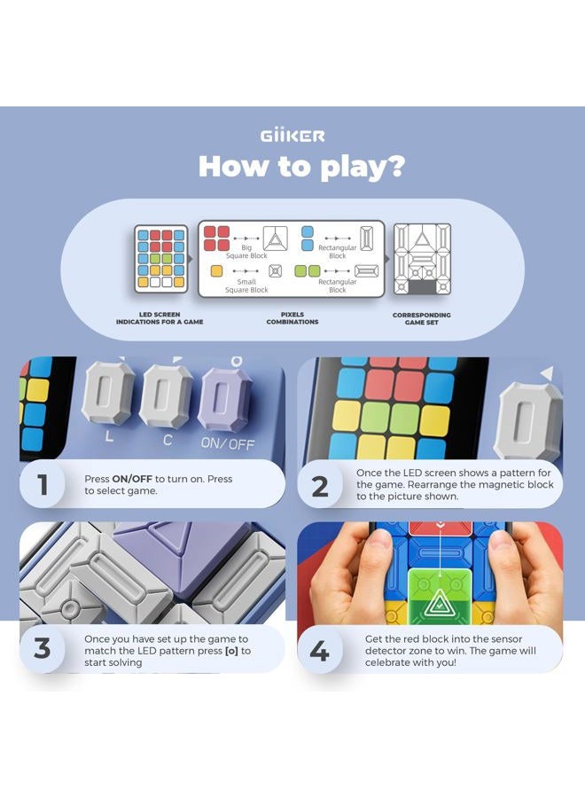 Giiker Super Slide Puzzle Games, Original 500+ Challenges Brain Teaser Puzzle, Toys for Kids, Travel Games Birthday Gifts Easter Stocking Stuffers for Boys Girls, Activities for Road Trips - Lavender - Image 3