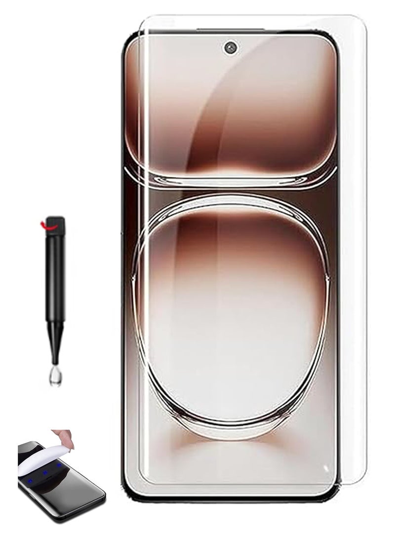 For Oppo Reno 12 5G - UV Advanced Premium Tempered Glass Screen Protector Guard , Full Adhesive UV Curved Case Friendly HD Clarity With Installation Kit - Image 1