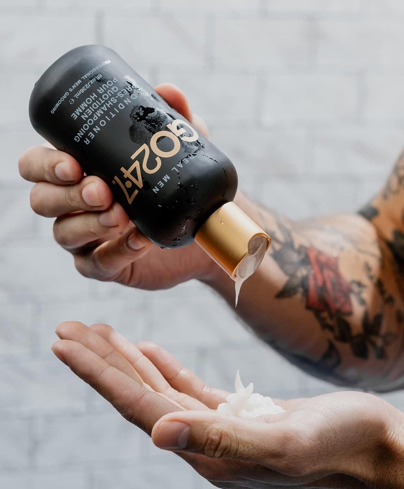 GO247 Conditioner Revitalisant for Men, 33.8 oz - Hydrating Daily Conditioner with Vitamin E and Menthol - Image 4