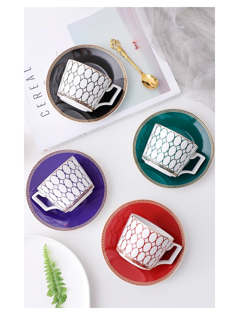 Cup And Saucer Bone China Gold-painted Ceramic Coffee Cup  200ml