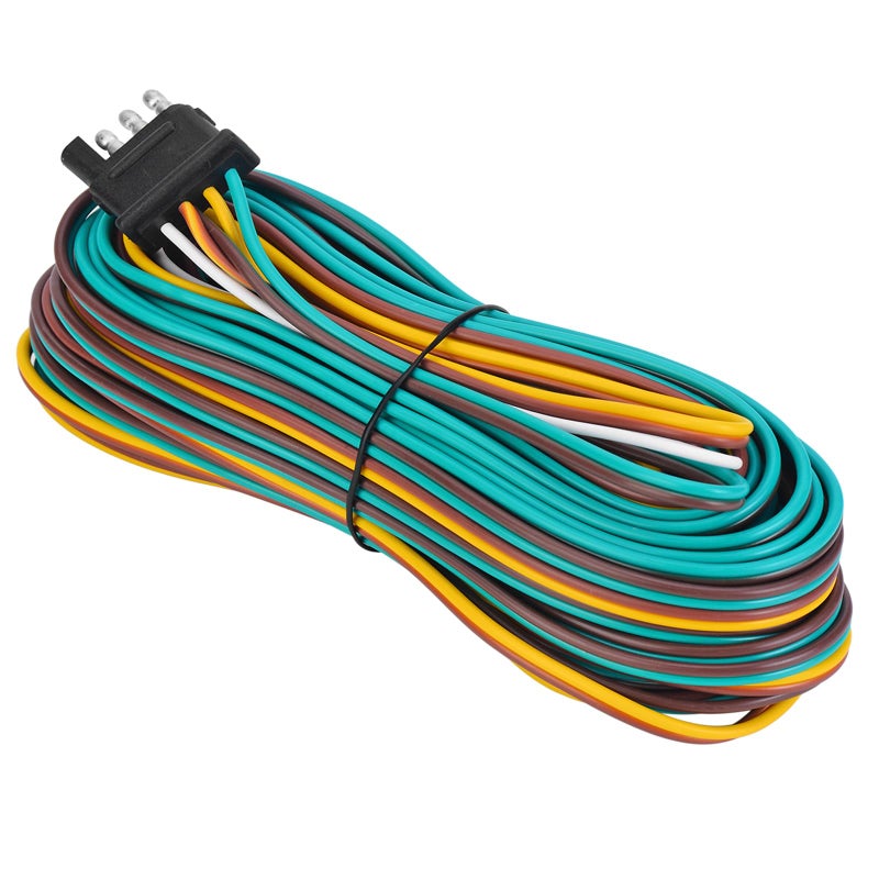 VINAUO 35FT Trailer Wiring Harness Kit 4 Wire Color Coded Wishbone Style 42 Ground 4 Pin Connector - Image 3