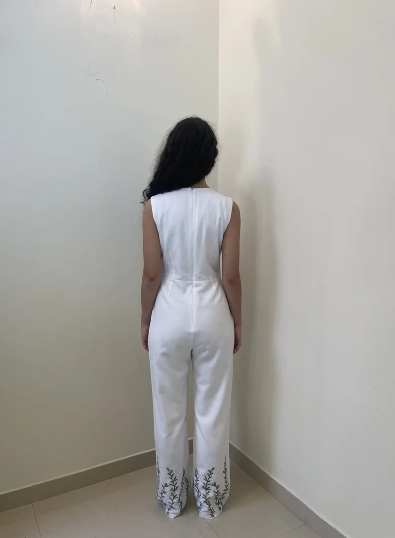 Ashita Fernandes Sleeveless One-Piece High Collar Flared Ankle-Length Pants