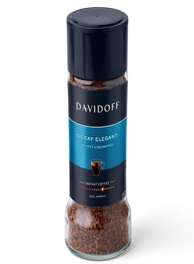 Davidoff Decaf Elegant Instant Coffee (100g) Jar By COUGAR - Velvety & Delightful Flavor, Medium Intensity 6 | Smooth Aroma Coffee for Anytime Enjoyment | Premium 100% Arabica Coffee | Strong Aroma & Smooth Taste for Long Active Days - (IMPORTED) - Image 1