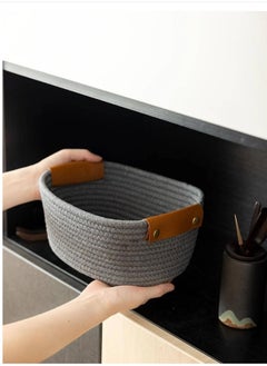 Generic Cotton Rope Storage Basket - Gray  - Image 1