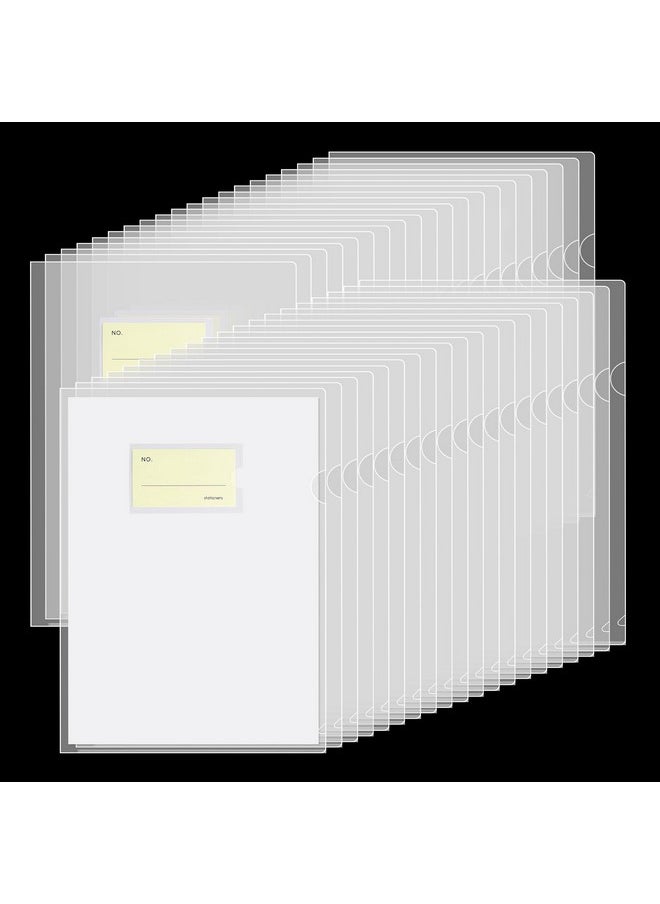URbantin Clear Document Folders Project Pocket,40 Pack Clear Pocket Folders,L-Type Clear Plastic Folder A4,Clear Plastic Folders With Pocket,Clear Document Folder For Office (Transparent)  - Image 1