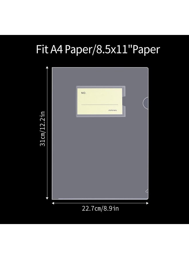 URbantin Clear Document Folders Project Pocket,40 Pack Clear Pocket Folders,L-Type Clear Plastic Folder A4,Clear Plastic Folders With Pocket,Clear Document Folder For Office (Transparent)  - Image 4
