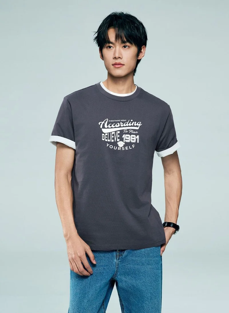 Men Regular Cotton Graphic Crew Tee | Online Exclusive