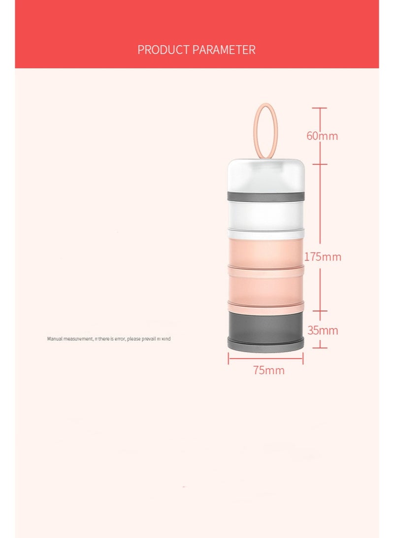 COYO 4 Layers Portable Baby Milk Powder Container, Leak Proof Travel Formula Dispenser, Food Grade Snack Storage Box for Kids Outdoor Travel - Image 5
