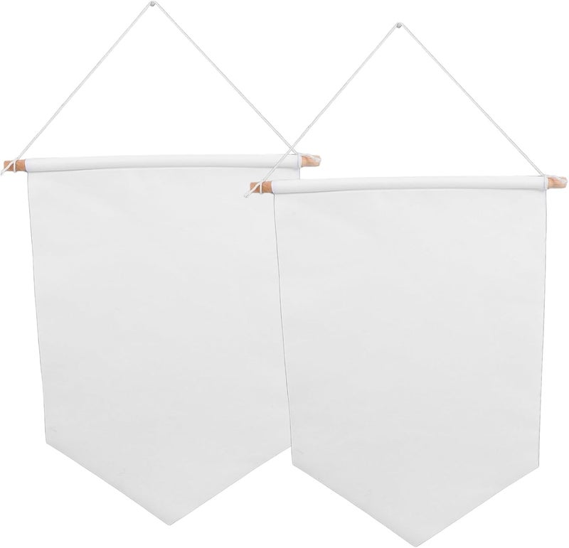 Outanaya 2pcs Diy Blank Canvas Garden Flags Outdoor Decor for for Camping Weddings and Special Events Easy to Hang and Personalize - Image 1