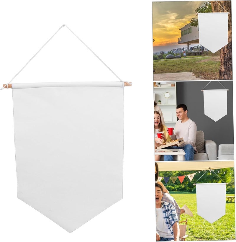Outanaya 2pcs Diy Blank Canvas Garden Flags Outdoor Decor for for Camping Weddings and Special Events Easy to Hang and Personalize - Image 5