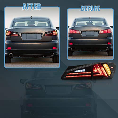 VLAND Tail lights Assembly Fit for Lexus IS 2nd Gen 2006-2012 Lexus IS250, IS350, IS220d, 2008-2015 ISF 4-Door, Plug-and-play, Smoked - Image 4