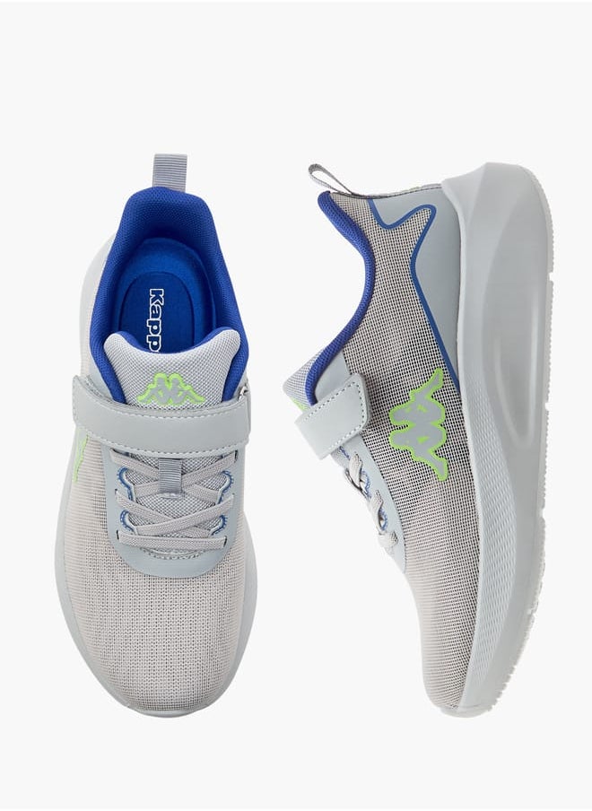 Kappa Boys' Logo Print Sports Shoes with Hook and Loop Closure  - Image 1