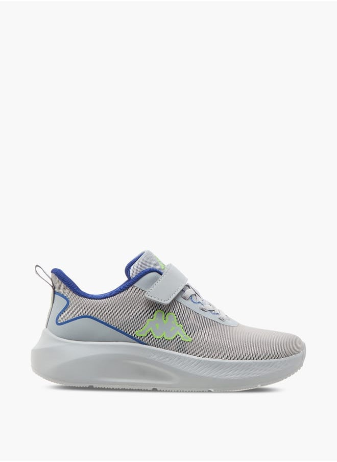 Kappa Boys' Logo Print Sports Shoes with Hook and Loop Closure  - Image 3
