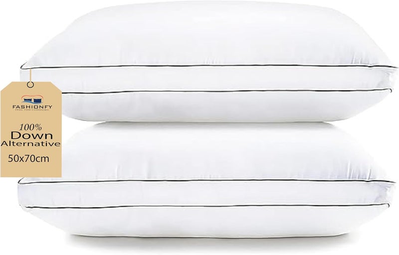 FASHIONFYÃ‚Â® Down Alternative Bed Pillows Set of 2 - Queen Size (20"x28") - Image 1