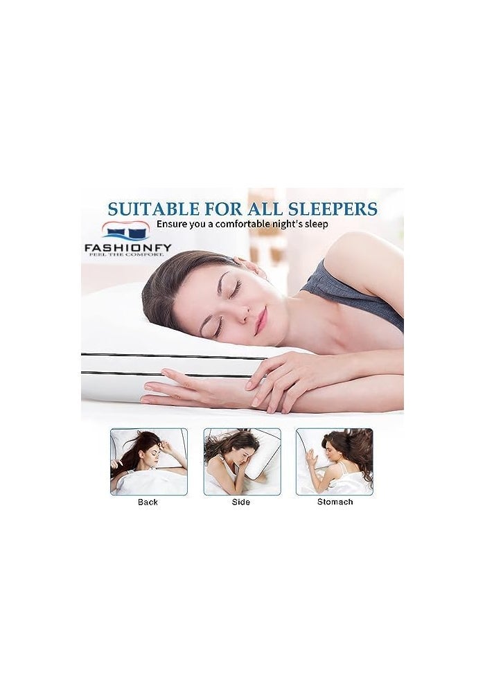 FASHIONFYÃ‚Â® Down Alternative Bed Pillows Set of 2 - Queen Size (20"x28") - Image 5