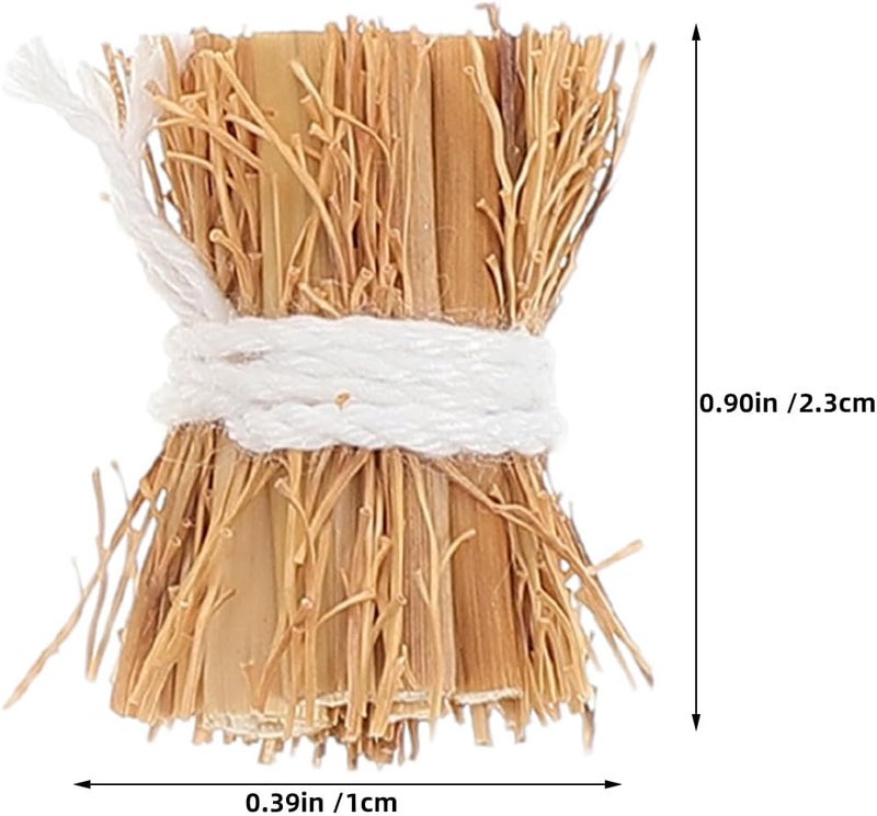 SHOWERORO 12pcs Mini Hay Bales: Micro Landscape Haystack Figurine - Dollhouse Hay Stack Hayrick Photography Props for DIY Handicrafts Garden Scenery - 0.9“ - Image 2