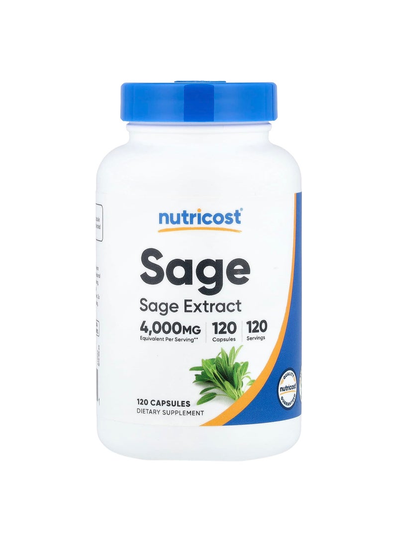 Nutricost Sage, 120 Capsules (400 mg per Capsule)
