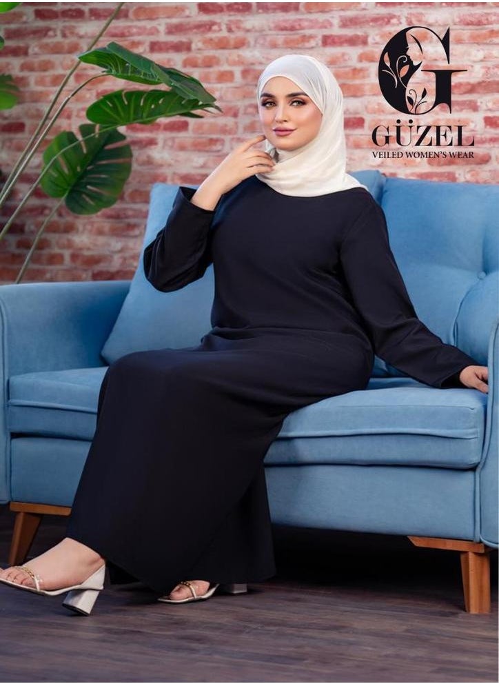 ماركة غير محددة بيزك دريس حريمى كريب روزالين خامة مستوردة درجة أولى من جوزيل - لايصف ولا يشف -كم أسود  - Image 2