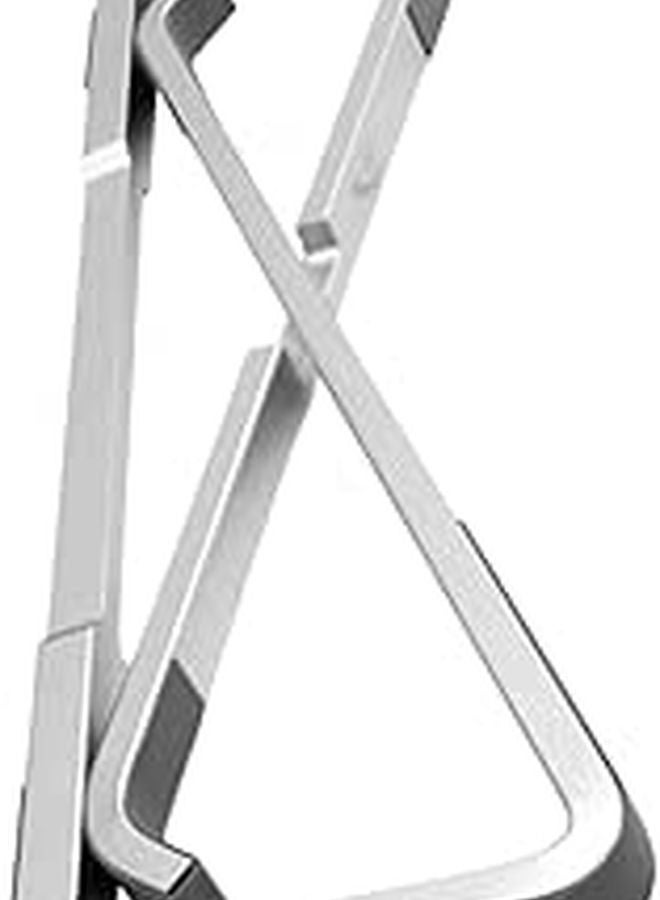 Portable Folding Laptop Stand Metal Holder Desk Mount For Office Travel Silver - Image 1