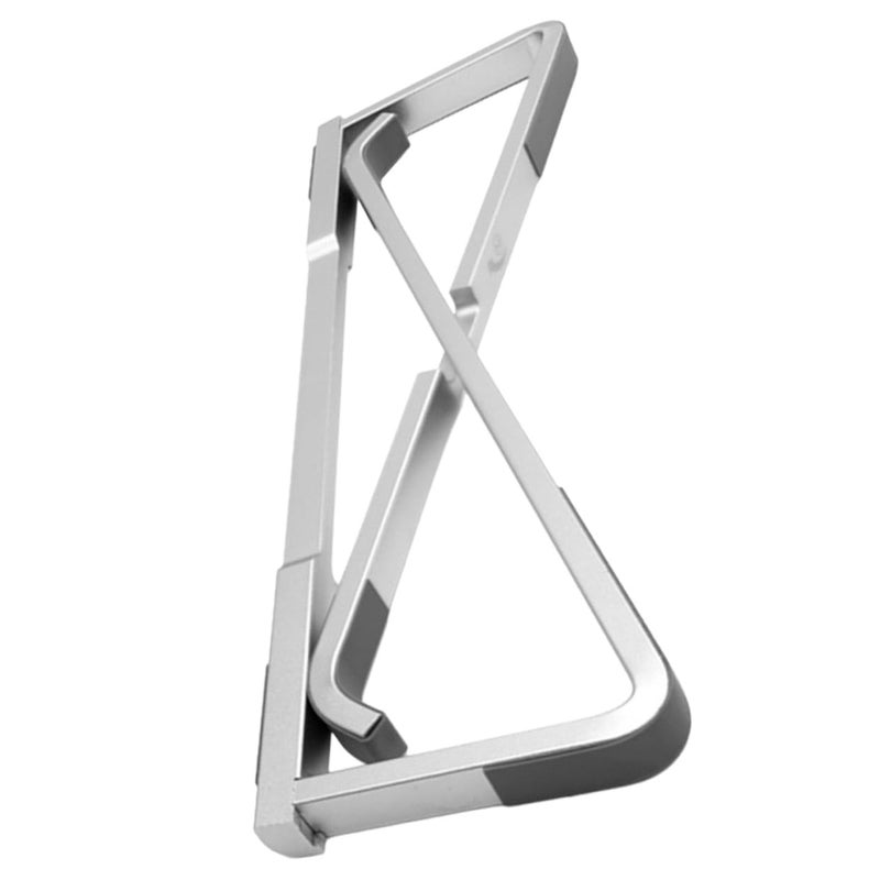 Portable Folding Laptop Stand Metal Holder Desk Mount For Office Travel Silver - Image 2