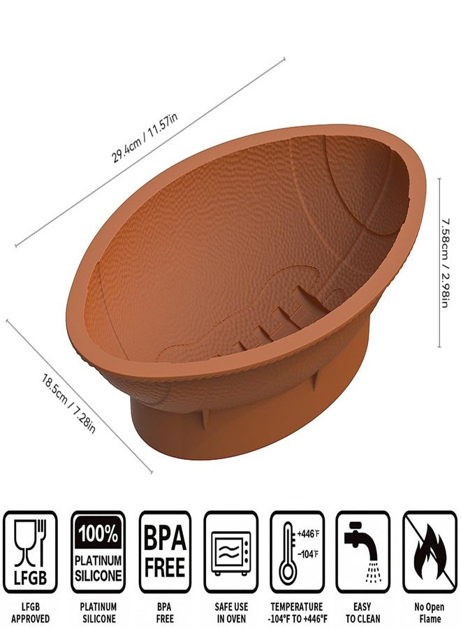 Apiocmy 11 Inch Football Cake Pan - Nonstick 3D Football Shaped Silicone Mold with Scraper for Baking, Breakable Chocolate Mold, Sports-Themed Party - Image 2