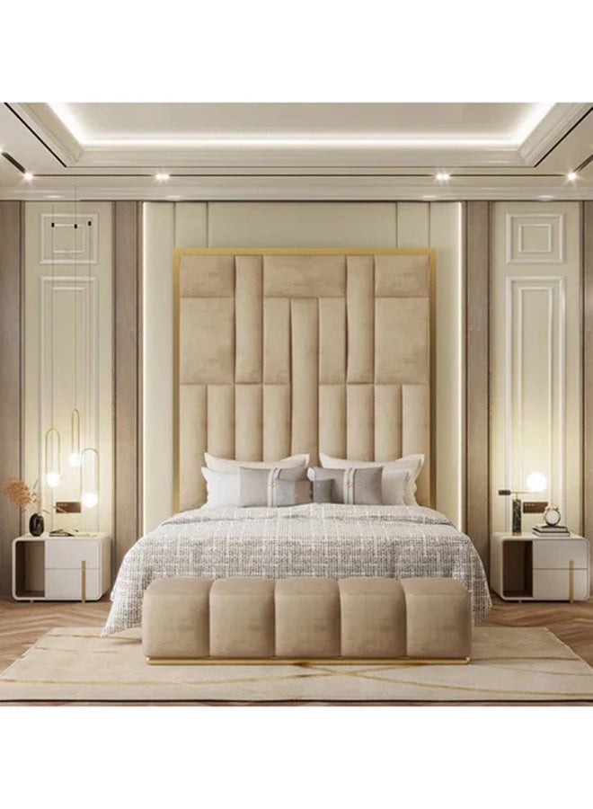 Nayam Sleep Chelsea Gold Premium Abstract Bed Frame 150x190x40Cm - Image 2