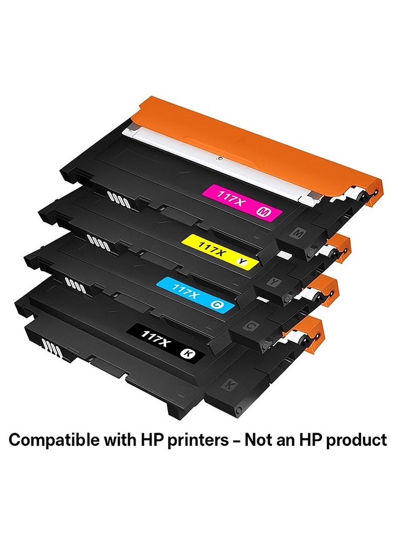 Roxy 117X High-Yield Toner Cartridge Set with Chip by ROXY – Compatible Replacement for HP W2070X, W2071X, W2072X, W2073X – For HP Laser 117a, 150a/nw, 178nw/g, 179fnw – BCMY - Image 2