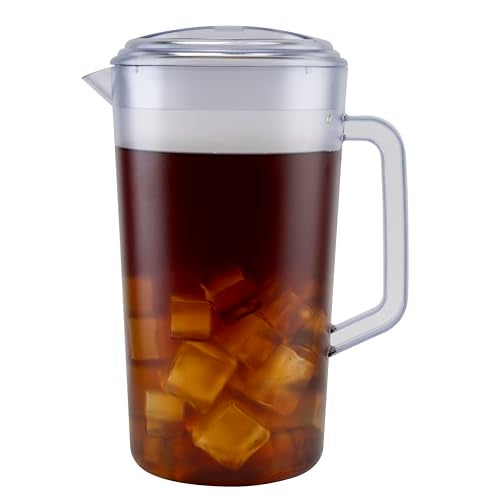 Get G.E.T. Heavy-Duty 1 Gallon Plastic Pitcher with Lid, Clear, BPA Free - Image 1