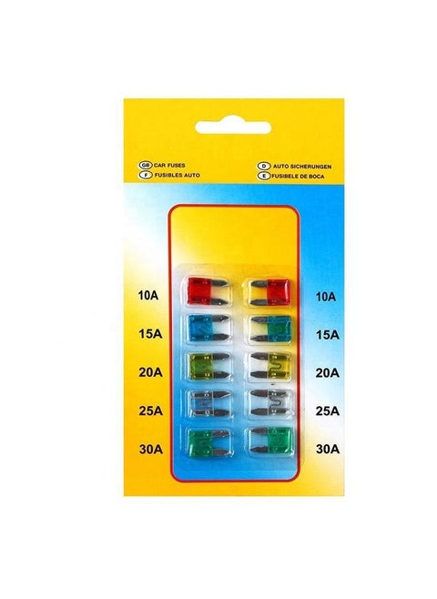 Car Fuse Set, 12 Volt, Pack of 10