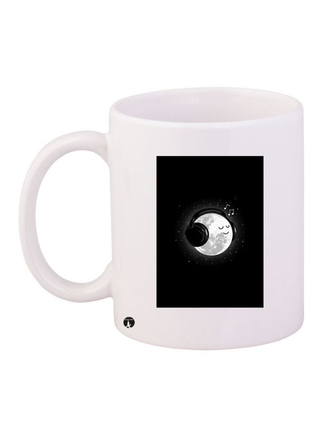 RYN Cartoon Printed Coffee Mug White/Black 11ounce