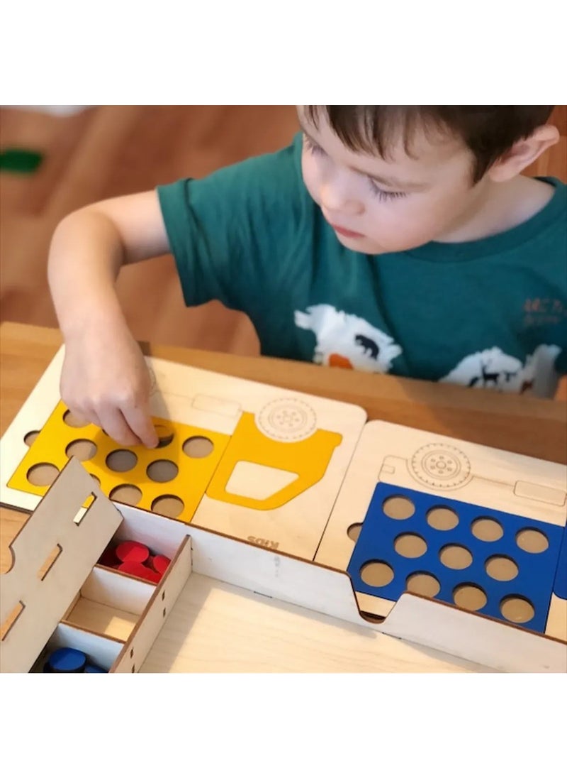 Sword Wood - Swordwood Laser Cut Wooden Shape Puzzles Truck Pegs Puzzle For Toddlers SW-00123 - Image 1