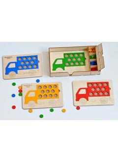Swordwood Laser Cut Wooden Shape Puzzles Truck Pegs Puzzle For Toddlers SW-00123