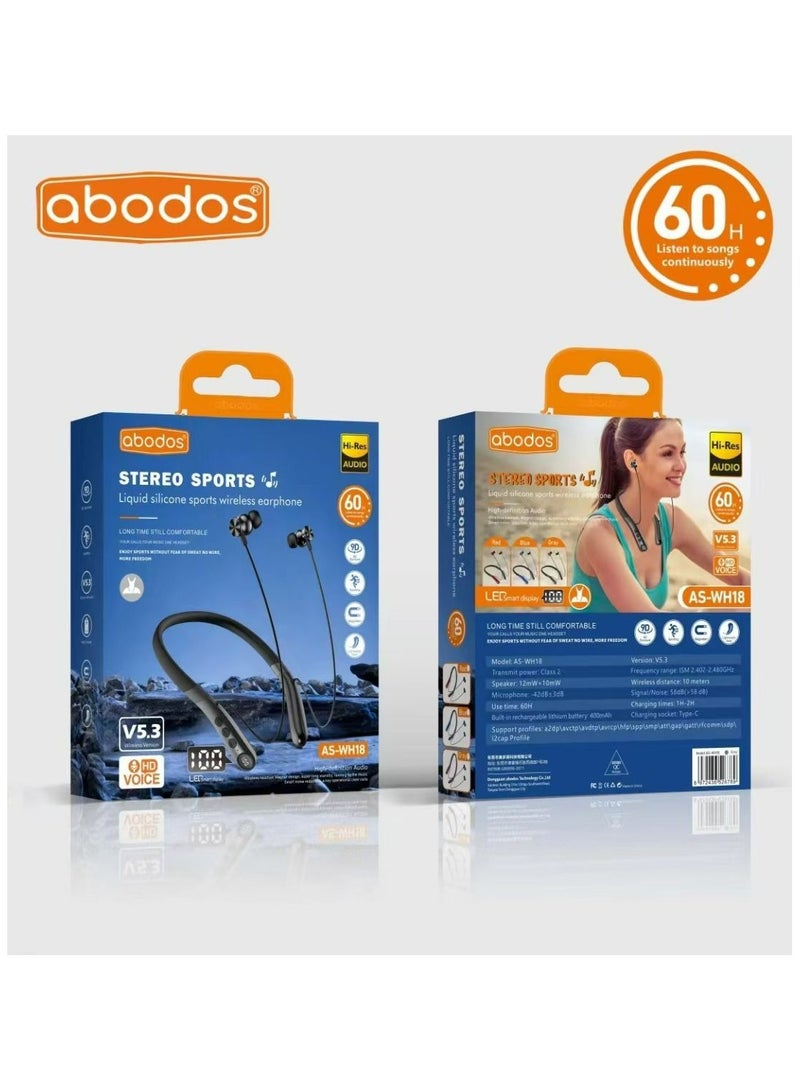 Abodos AS-WH18 Bluetooth Handsfree – Wireless In-Ear Earphones with Mic, Noise Reduction, Comfortable Fit