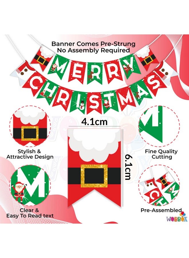 Wobbox Merry Christmas Banner, Happy Christmas Banner, Christmas Decorations Items For Home-FP1017 - Image 2