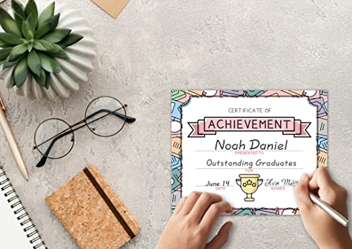 Disfuco Award Certificates - Certificate of Achievement for Students, School Graduation Ceremony, Kindergarten Preschool Certificates of Completion - 25 Award Certificates (BB06) - Image 2