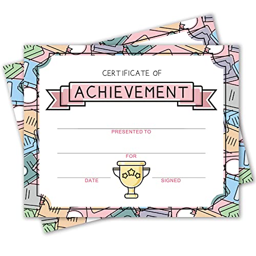 Disfuco Award Certificates - Certificate of Achievement for Students, School Graduation Ceremony, Kindergarten Preschool Certificates of Completion - 25 Award Certificates (BB06) - Image 1