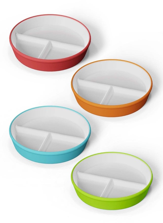 Jayour Kids Porcelain Plates with Anti-Slip Silicone Sleeves | Microwave & Dishwasher Safe | Premium Divided Toddler Plates for Eating | Perfect for Toddlers & Kids - Image 1
