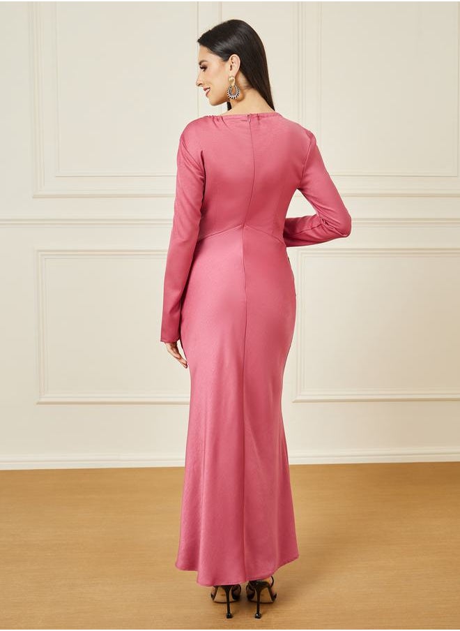 Styli - Beaded Waist Detail A-Line Maxi Dress - Image 1