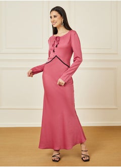 Beaded Waist Detail A-Line Maxi Dress