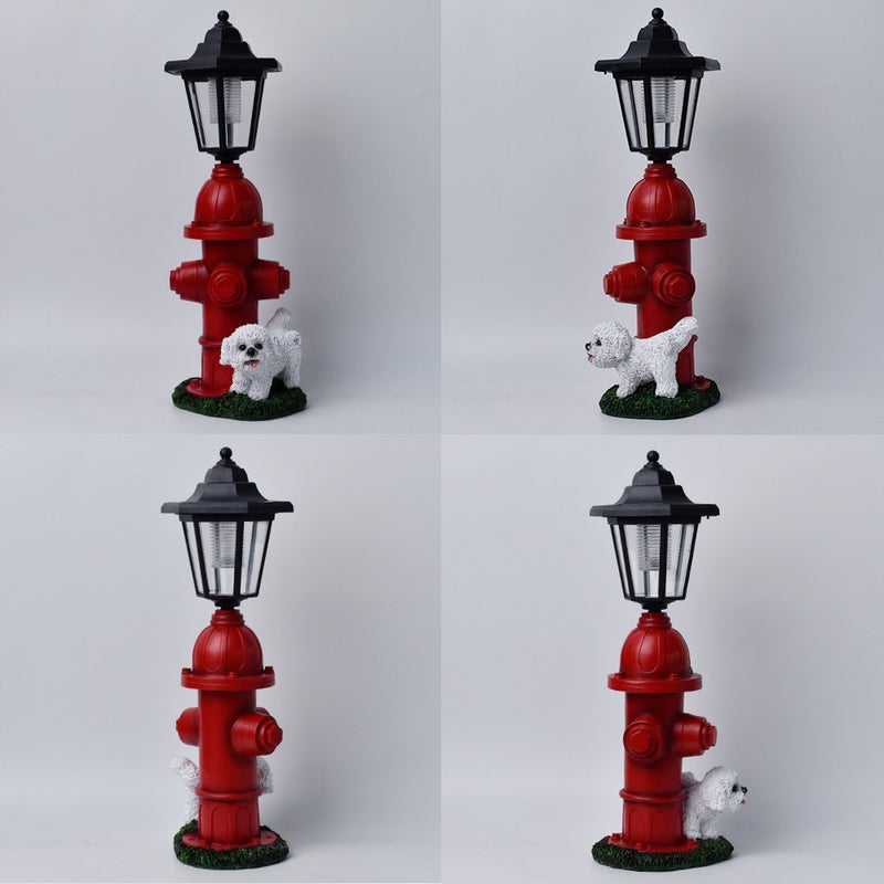 Creative Resin Fire Hydrant Solar Outdoor Light for Home Garden Lawn Path Decor Lamp - Image 4