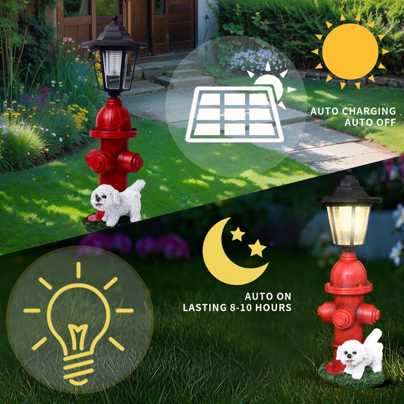 Creative Resin Fire Hydrant Solar Outdoor Light for Home Garden Lawn Path Decor Lamp - Image 2